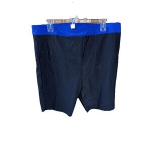 Daci swim bottom shorts Blue Black Elastic waistband Lined 20W Pullon Stretch